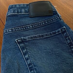 Bonobos Slim Straight Dark Blue Jeans with Black Patch 28x30